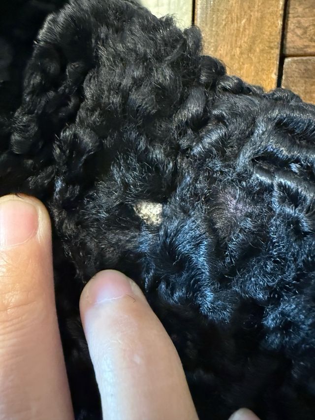 Abrigo corto negro astracán manga japonesa