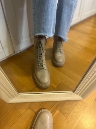 Botas Uterqüe Piel Beige.