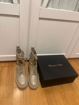 Botas Uterqüe Piel Beige.