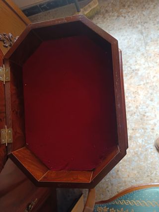 Joyero pedestal antiguo madera