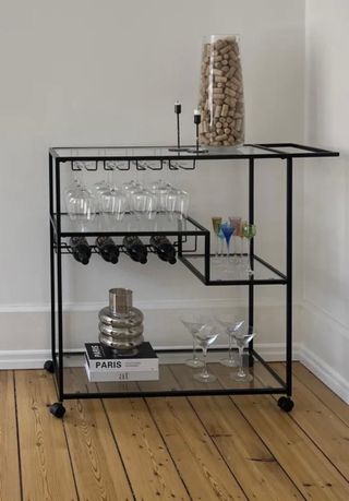 Carrito de cocina industrial cristal y metal