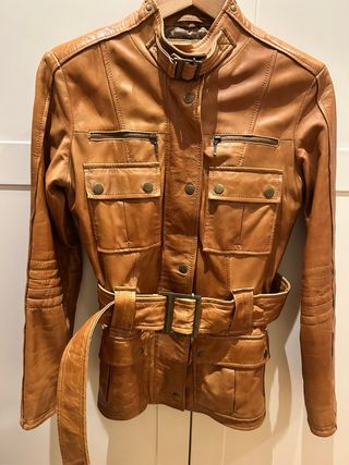 Chaqueta Piel Safari Camel