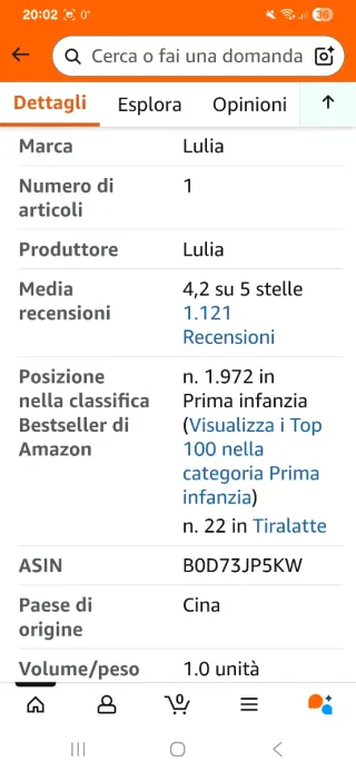 Tiralatte Elettrico Doppio Lulia