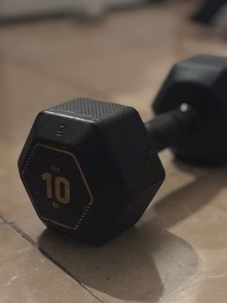 Dos Mancuernas Hexagonales 10 kg Caucho