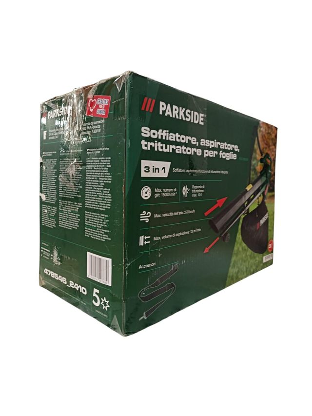 SOPRADOR E ASPIRADOR DE FOLHAS ELÉTRICO PARKSIDE PLS2600B2 + CAIXA