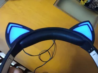 Cascos Orejas Gato LED Azul