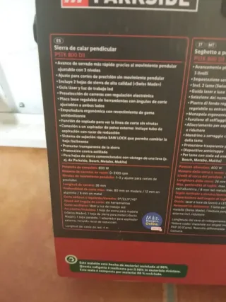 Sierra caladora  Parkside PSTK 800 D3 con laser