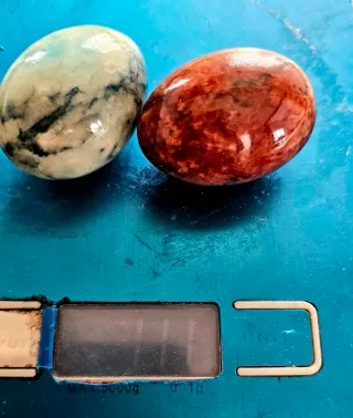 Coppia Uova Pietra Dura Vintage