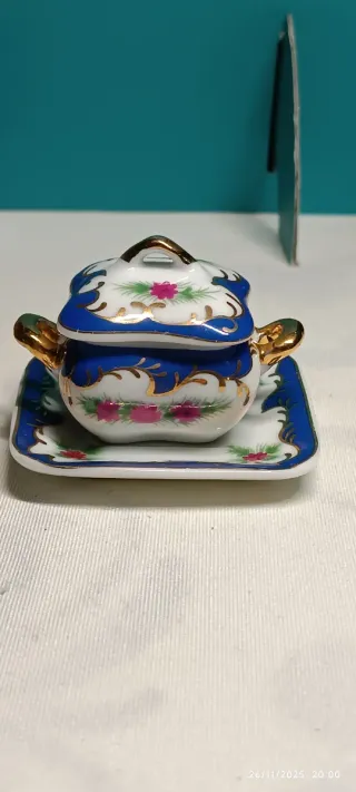 Zuppiera miniatura oro azzurro