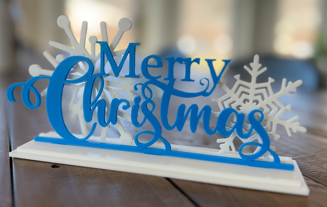 Letrero Navideño Merry Christmas Copos Nieve
