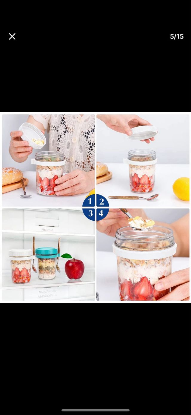 Set 2 Tarros Vidrio con Tapas y Cucharas