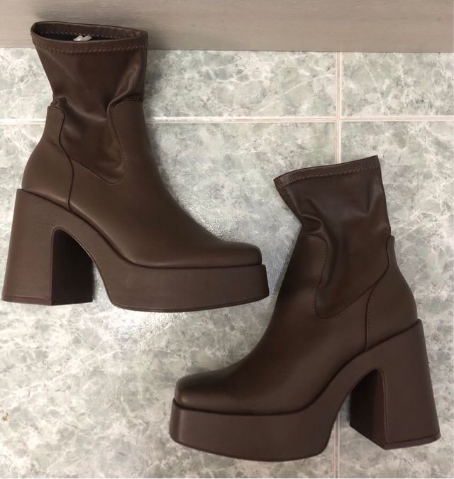 Botines plataforma marrones