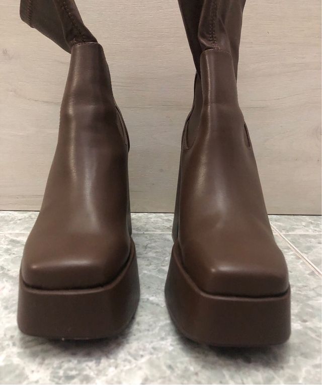 Botines plataforma marrones