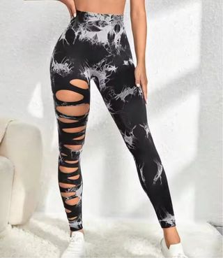 Mallas deportivas rotas efecto tie-dye