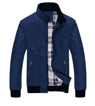 Cazadora azul con forro estampado