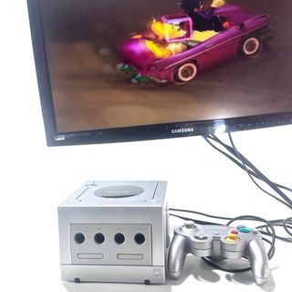 Nintendo GameCube Argento Con Controller Cavi