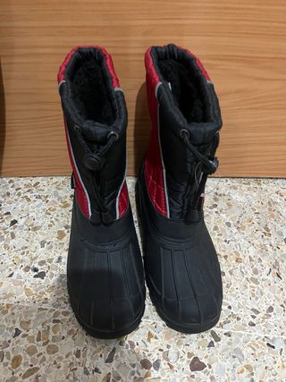 Botas de Nieve Niños Negras y Rojas