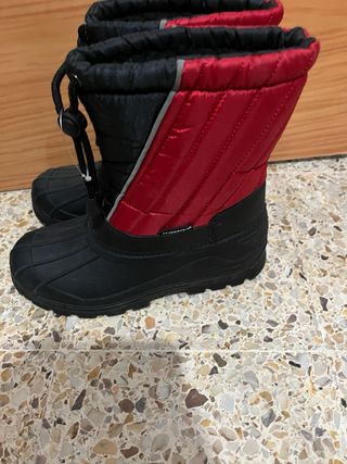 Botas de Nieve Niños Negras y Rojas