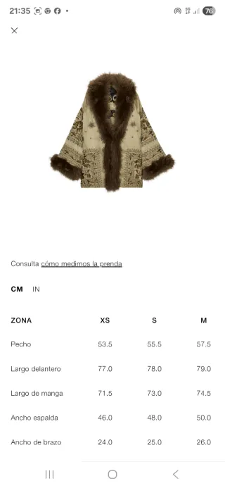 Kimono bordado zw colección Zara T/S