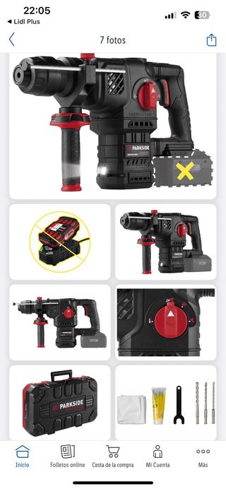 Martillo Perforador Parkside Performance 20V