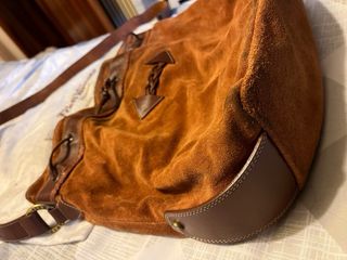 Borsa a secchiello in pelle scamosciata Vintage