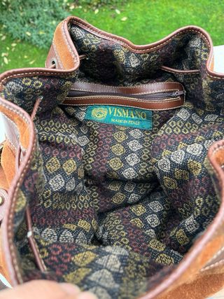 Borsa a secchiello in pelle scamosciata Vintage