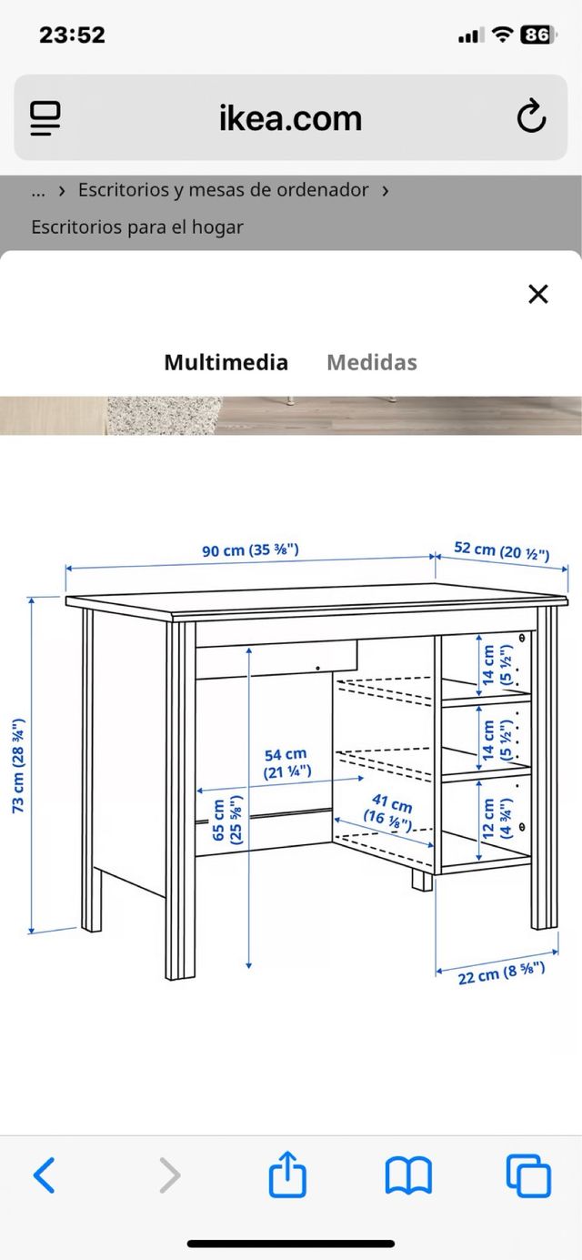 Escritorio juvenil blanco IKEA