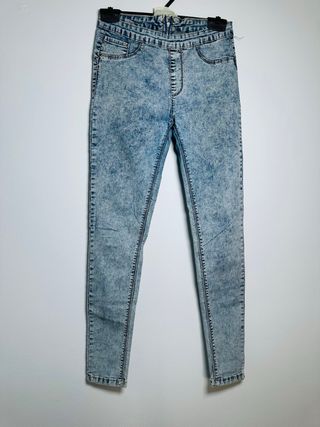 Jeans skinny azul acid wash Talla XS