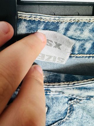 Jeans skinny azul acid wash Talla XS