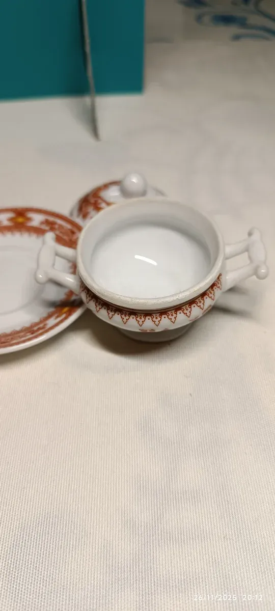 Zuppiera miniatura decorata rosso/giallo