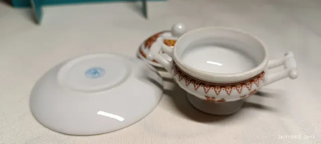 Zuppiera miniatura decorata rosso/giallo