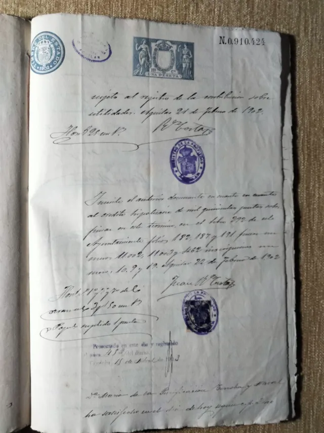 Testimonianza di aggiudicazione dei beni di Córdoba del 1897