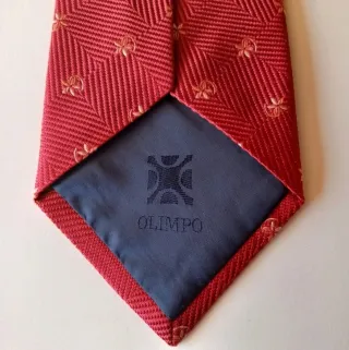Corbata Olimpo Seda Vintage Años 90 Roja