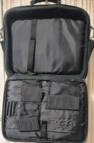 Maletín para portátil de tela reforzado negro