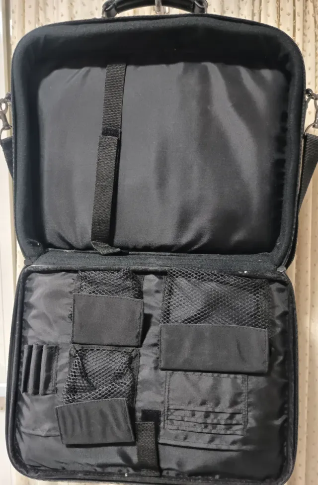 Maletín para portátil de tela reforzado negro