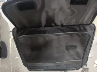 Maletín para portátil de tela reforzado negro