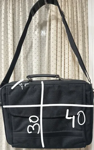 Maletín para portátil de tela reforzado negro