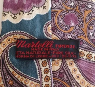Corbata Martelli Seda alta calidad Vintage Años 90