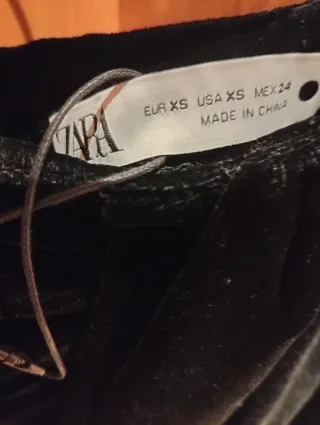 Falda Zara Terciopelo Flecos Talla S. Sin estrenar