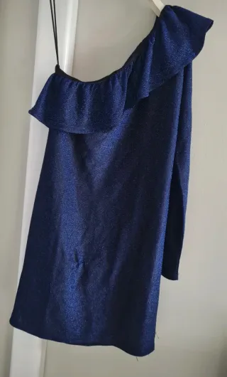 Abito Monospalla Lurex Blu First And I Tg S