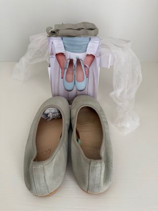 Bailarinas Pasitrote ante verde salvia Talla 31