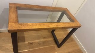 Mesa Consola / Escritorio - Madera Maciza y Vidrio