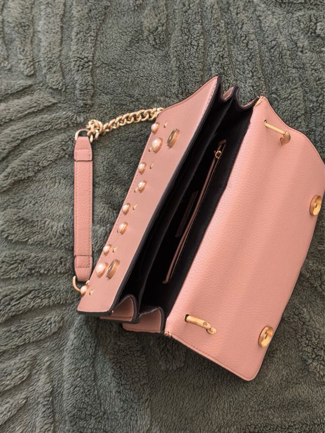 Bolso Parfois rosa palo con perlas