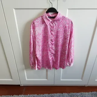 Camisa Zara Rosa Estampada