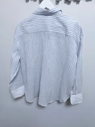 Camisa H&M blanca rayas azules Talla XL