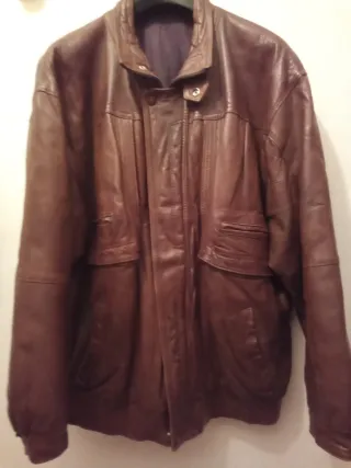 Cazadora de Piel Marrón.Hombre.Años 90.Vintage.