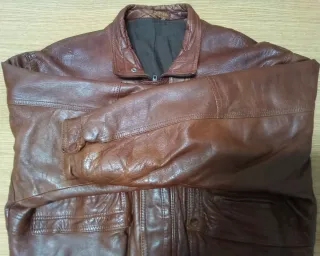 Cazadora de Piel Marrón.Hombre.Años 90.Vintage.