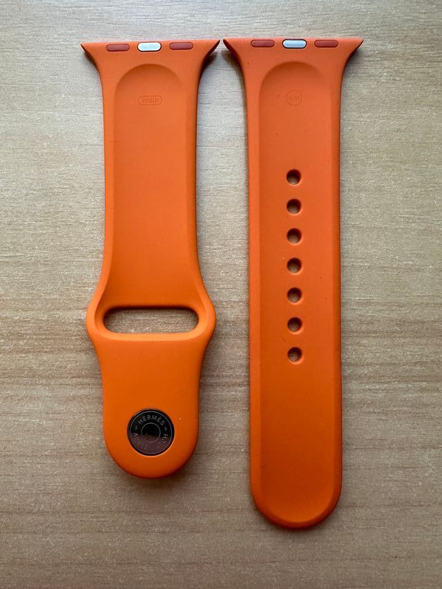 Apple Watch X Hermès 41mm. Pulseira Orange Sport S/M