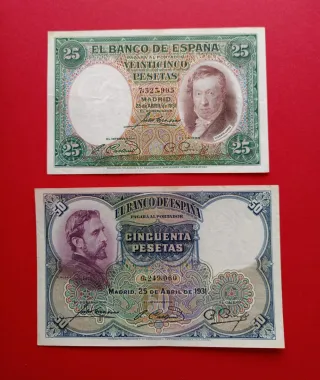 25 y 50 Pesetas 1931 excelente estado