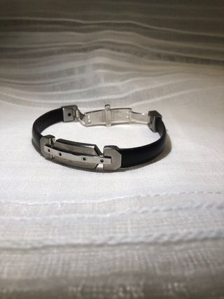 Pulsera Cuero y Acero Hombre